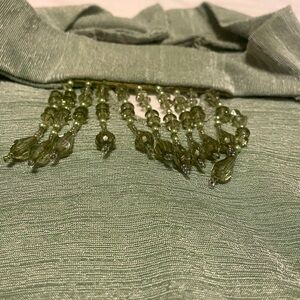 Sage Green Tank with Dangling Crystals